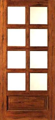 WDMA 24x80 Door (2ft by 6ft8in) French Tropical Hardwood Rustic-8-lite-P/B Solid 1 Panel IG Glass Single Door 1