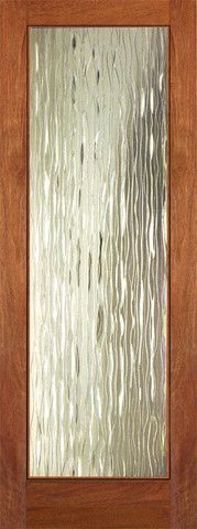 WDMA 24x84 Door (2ft by 7ft) Interior Barn Mahogany Contemporary Glass Single Door 1-Lite FG-3 Waterfall 1