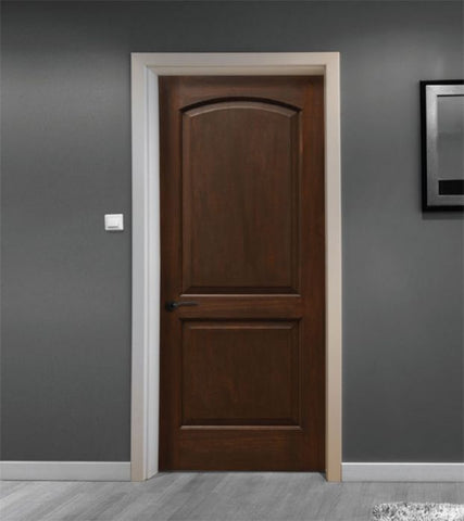 WDMA 24x96 Door (2ft by 8ft) Interior Mahogany 96in Two Panel Soft Arch Ovalo Sticking Single Door 2