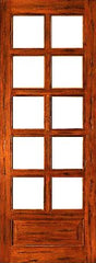 WDMA 24x96 Door (2ft by 8ft) Patio Tropical Hardwood Rustic-10-lite-P/B French Solid 1 Panel IG Glass Single Door 1