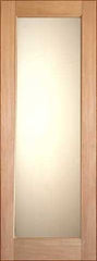 WDMA 24x96 Door (2ft by 8ft) Interior Swing Tropical Hardwood Single Door 1-Lite FG-1 White Laminated Glass 1