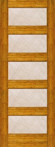 WDMA 24x96 Door (2ft by 8ft) Interior Barn Bamboo BM-15 Contemporary 5 Lite Silk Glass Single Door 1