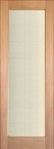 WDMA 24x96 Door (2ft by 8ft) Interior Swing Tropical Hardwood Conemporary Single Door 1-Lite FG-11 Blinds Glass 1