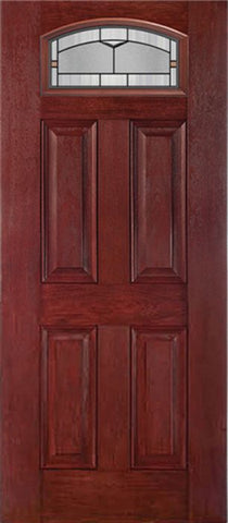 WDMA 30x80 Door (2ft6in by 6ft8in) Exterior Cherry Camber Top Single Entry Door TP Glass 1