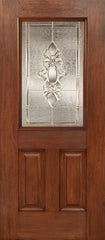 WDMA 30x80 Door (2ft6in by 6ft8in) Exterior Mahogany Half Lite 2 Panel Single Entry Door HM Glass 1