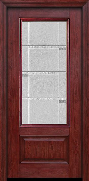 WDMA 30x80 Door (2ft6in by 6ft8in) Exterior Cherry 3/4 Lite 1 Panel Single Entry Door Crosswalk Glass 1