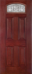 WDMA 30x80 Door (2ft6in by 6ft8in) Exterior Cherry Camber Top Single Entry Door CD Glass 1