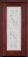 WDMA 30x80 Door (2ft6in by 6ft8in) Exterior Cherry Full Lite Single Entry Door Impressions Glass 1