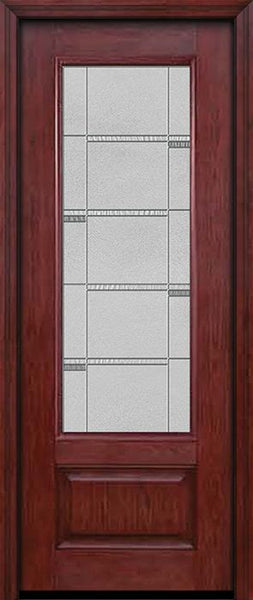 WDMA 30x96 Door (2ft6in by 8ft) Exterior Cherry 96in 3/4 Lite Single Entry Door Crosswalk Glass 1