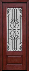 WDMA 30x96 Door (2ft6in by 8ft) Exterior Cherry 96in 3/4 Lite Single Entry Door Mediterranean Glass 1