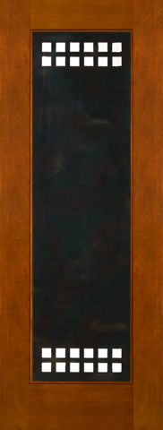 WDMA 30x96 Door (2ft6in by 8ft) Exterior Mahogany 2-1/4in Thick Door Beveled Heavy Iron Work 1