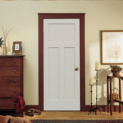 WDMA 32x80 Door (2ft8in by 6ft8in) Interior Swing Smooth 80in Craftsman III 3 Panel Shaker Solid Core Single Door|1-3/4in Thick 1