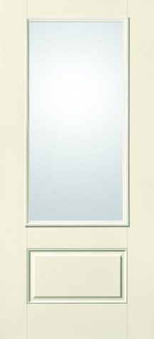 WDMA 32x80 Door (2ft8in by 6ft8in) Patio Smooth Fiberglass Impact HVHZ French Door 3/4 Lite 1 Panel Clear 6ft8in 1