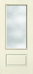 WDMA 32x80 Door (2ft8in by 6ft8in) French Smooth Fiberglass Impact HVHZ Door 3/4 Lite 1 Panel Rainglass 6ft8in 1