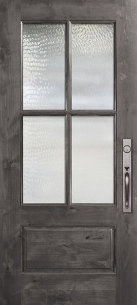 WDMA 32x80 Door (2ft8in by 6ft8in) Exterior Knotty Alder 80in 2/3 Lite 4 Lite SDL Estancia Alder Door 1