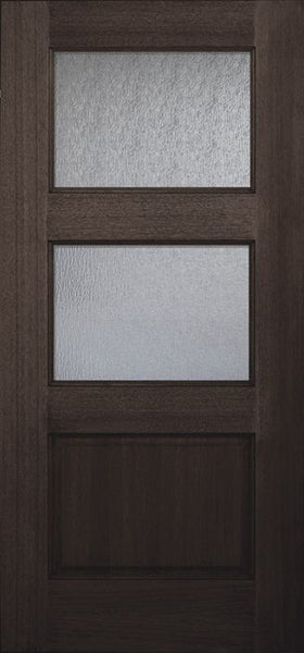 WDMA 32x80 Door (2ft8in by 6ft8in) Exterior Mahogany 80in 2 lite TDL Continental DoorCraft Door w/Textured Glass 1