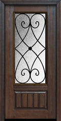 WDMA 32x80 Door (2ft8in by 6ft8in) Exterior Cherry IMPACT | 80in 1 Panel 3/4 Lite Charleston Door 1