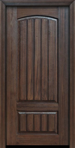 WDMA 32x80 Door (2ft8in by 6ft8in) Exterior Cherry 80in 2 Panel Arch V-Grooved or Knotty Alder Door 1