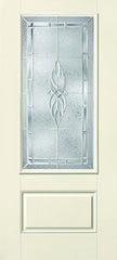 WDMA 32x80 Door (2ft8in by 6ft8in) Exterior Smooth Fiberglass Impact HVHZ Door 3/4 Lite 1 Panel Kensington 6ft8in 1