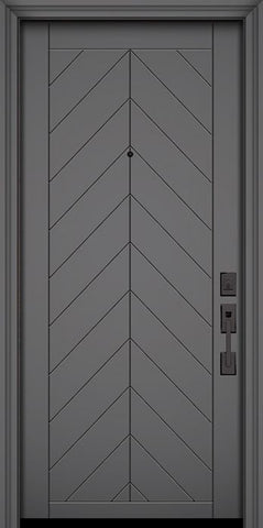 WDMA 32x80 Door (2ft8in by 6ft8in) Exterior Smooth 80in Chevron Solid Contemporary Door 1