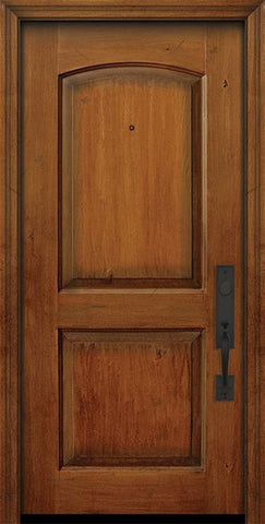 WDMA 32x80 Door (2ft8in by 6ft8in) Exterior Knotty Alder 80in 2 Panel Arch Door 1