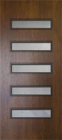 WDMA 32x80 Door (2ft8in by 6ft8in) Exterior Mahogany 80in Beverly Contemporary Door w/Textured Glass 1