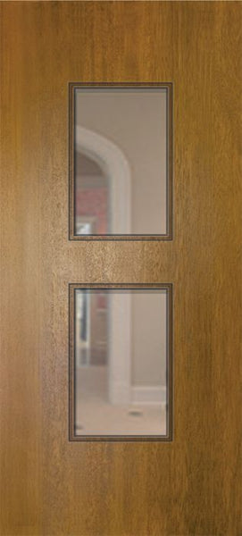 WDMA 32x80 Door (2ft8in by 6ft8in) Exterior Mahogany 80in Newport Contemporary Door w/Textured Glass 1