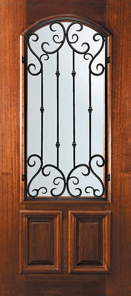 WDMA 32x80 Door (2ft8in by 6ft8in) Exterior Mahogany 80in Arch Lite Valencia Door 1