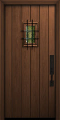 WDMA 32x80 Door (2ft8in by 6ft8in) Exterior Mahogany IMPACT | 80in Plank Door with Speakeasy 1