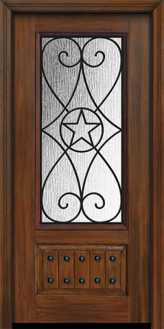 WDMA 32x80 Door (2ft8in by 6ft8in) Exterior Cherry 80in 1 Panel 3/4 Lite Austin / Walnut Door 1