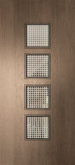 WDMA 32x80 Door (2ft8in by 6ft8in) Exterior Mahogany 80in Venice Contemporary Door w/Metal Grid 1