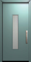 WDMA 32x80 Door (2ft8in by 6ft8in) Exterior Smooth 80in Malibu Solid Contemporary Door w/Metal Grid 1