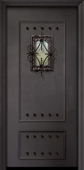 WDMA 32x80 Door (2ft8in by 6ft8in) Exterior 80in ThermaPlus Steel 2 Panel Door with Speakeasy / Clavos 1