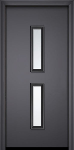 WDMA 32x80 Door (2ft8in by 6ft8in) Exterior 80in ThermaPlus Steel Huntington Contemporary Door w/Textured Glass 1