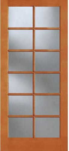 WDMA 32x96 Door (2ft8in by 8ft) French Fir 1512 12-Lite Exterior Single Door 1