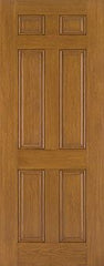 WDMA 32x96 Door (2ft8in by 8ft) Exterior Oak Fiberglass Impact Door 8ft 6 Panel 1