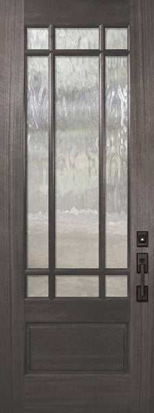 WDMA 32x96 Door (2ft8in by 8ft) Exterior Mahogany 96in 3/4 Lite Marginal 9 Lite SDL DoorCraft Door 1