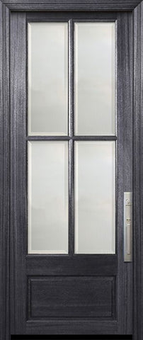 WDMA 32x96 Door (2ft8in by 8ft) Exterior Mahogany 96in 4 Lite TDL DoorCraft Door w/Bevel IG 2