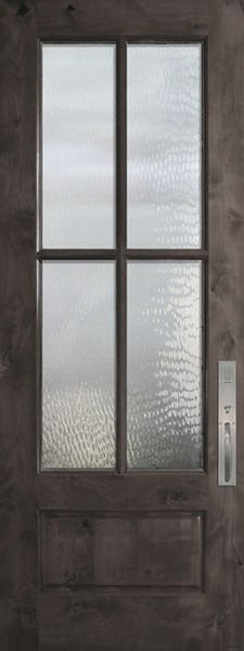 WDMA 32x96 Door (2ft8in by 8ft) Exterior Knotty Alder 96in 3/4 Lite 4 Lite SDL Estancia Alder Door 1