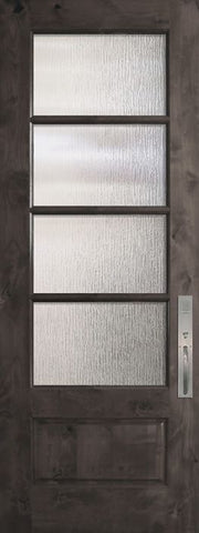 WDMA 32x96 Door (2ft8in by 8ft) Exterior Knotty Alder 96in 3/4 Lite 4 Lite Horizontal SDL Estancia Alder Door 1