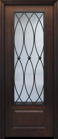 WDMA 32x96 Door (2ft8in by 8ft) Exterior Cherry IMPACT | 96in 1 Panel 3/4 Lite La Salle Door 1