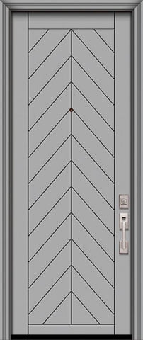 WDMA 32x96 Door (2ft8in by 8ft) Exterior Smooth 96in Chevron Solid Contemporary Door 1