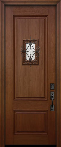 WDMA 32x96 Door (2ft8in by 8ft) Exterior Mahogany IMPACT | 96in 2 Panel Square Door with Speakeasy 1