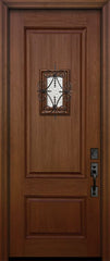 WDMA 32x96 Door (2ft8in by 8ft) Exterior Mahogany IMPACT | 96in 2 Panel Square Door with Speakeasy 1