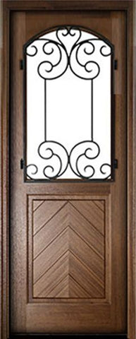 WDMA 34x78 Door (2ft10in by 6ft6in) Exterior Mahogany Manchester Impact Single Door w Iron #2 1