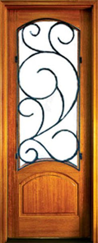 WDMA 34x78 Door (2ft10in by 6ft6in) Exterior Mahogany 96in Aberdeen Impact Single Door w Burlwood Iron 1