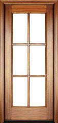 WDMA 34x78 Door (2ft10in by 6ft6in) Patio Mahogany Full View SDL 6 Lite Impact Single Door 1-3/4 Thick 1