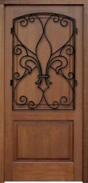 WDMA 34x78 Door (2ft10in by 6ft6in) Exterior Mahogany Metaire Hendersonville Solid Panel Single Door 1