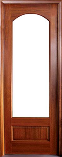 WDMA 34x78 Door (2ft10in by 6ft6in) Patio Mahogany Tiffany 1 Lite Impact Single Door 1-3/4 Thick 1