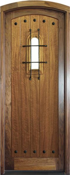 WDMA 34x78 Door (2ft10in by 6ft6in) Exterior Mahogany Chancery Single/Arch Top w Speakeasy Tuscany 1